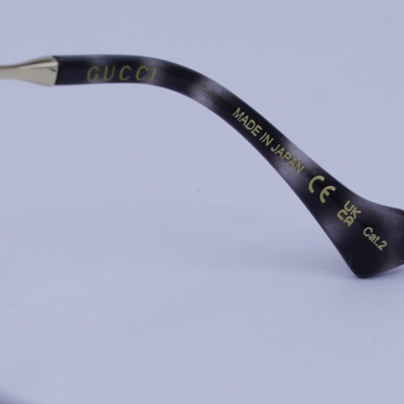 Gucci GG1096S 002 Sunglasses Gold Shield Frame, Brown Lenses - Picture 8 of 11